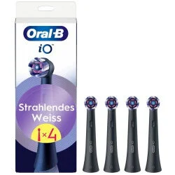 Oral-B Braun iO Radiant White 4-pack, black brush heads, for a brightening clean