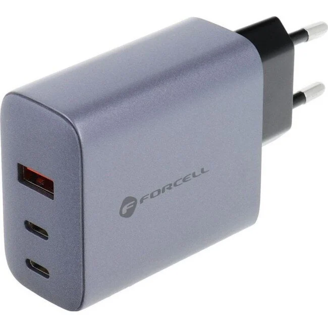 Forcell Incarcator F-ENERGY GaN VT-42B 2 x Type C + USB A PD QC4.0 4A 65W Gri