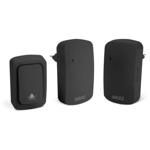 Delight Sonerie Wireless fara Baterii Kinetic 2 Receptoare 38 Tonuri 100m IP54 Negru