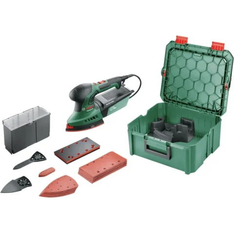 Bosch Powertools Bosch multi-sander PSM 200 AES + 29-piece accessory set (green/black, 200 watts, SystemBox) Bosch Powertools Bosch multi-sander PSM 200 AES + 29-piece accessory set (green/black, 200 watts, SystemBox)