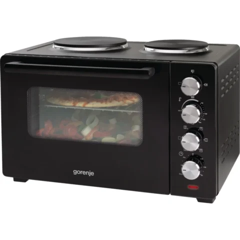 Gorenje Mini Cuptor Electric OM30GBX Capacitate 30L 2 Zone de Gatit Superioare 1600W Negru/Argintiu
