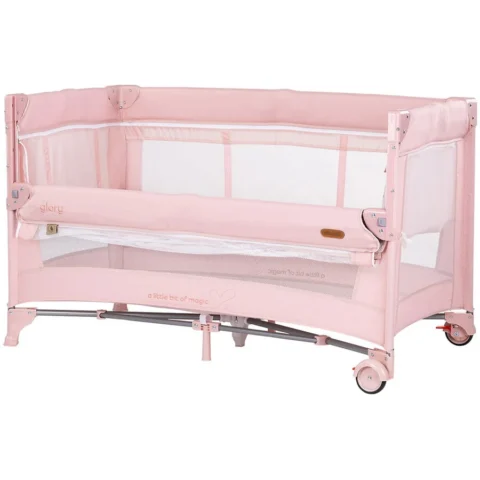 Chipolino Patut Pliabil Glory cu Laterala Culisanta Pink Marshmallow