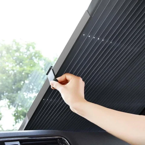 Carguard Parasolar Auto Retractabil 150 x 70cm Gri