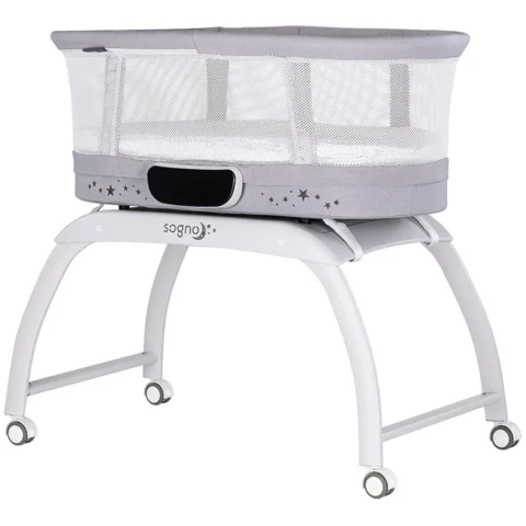 Chipolino Patut cu Leganare Sogno 2 in 1 Cantar Integrat 0 – 6 Luni Gri