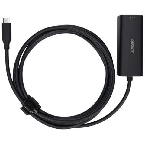 Obsbot Cablu de date , USB-C la RJ45, Viteza de pana la 100 Mbps, 2 m, Negru