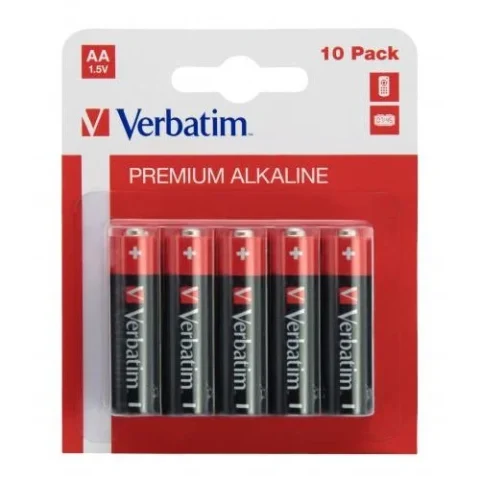 Verbatim Set 10 baterii AA LR6 alcaline 49875