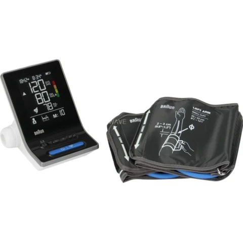 Braun Tensiometru Electronic de Brat ExactFit 3 Display LCD XL Alimentare Baterii 2 Mansete Incluse Conectivitate Aplicatie Negru