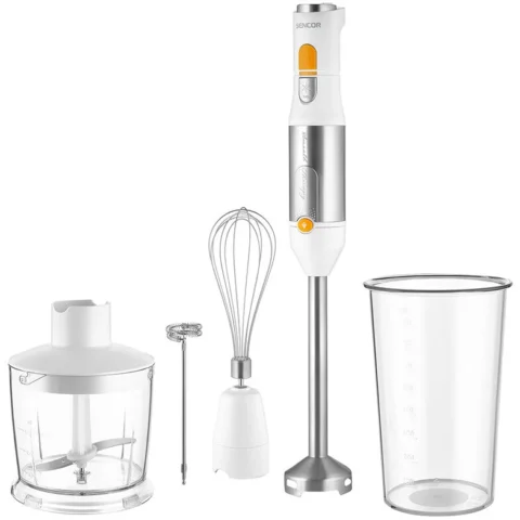 Sencor Blender de Mana S-SHB6301WH 4in1 Pahar Gradat 0.8L Tocator 0.5L 1200W Alb/Argintiu