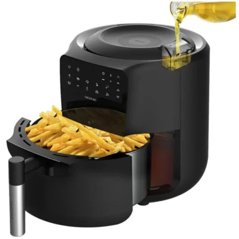 Cecotec Friteuza hot air fryer CecoFry Rain (black, 1,550 watts, basket 5.5 liters, oil dispenser)