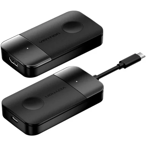Vention Cablu de date ADOBB, USB-C tata la HDMI mama, 4K, 30Hz, 5 GHz, 0.3m, Negru