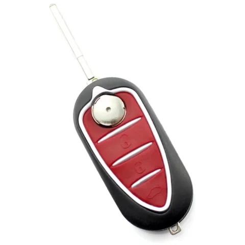 Carguard Carcasa pentru Cheie Alfa Romeo Tip Briceag cu 3 Butoane Negru/Rosu