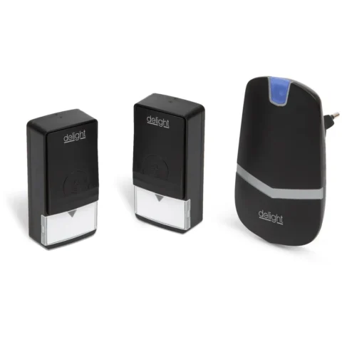 Delight Sonerie Wireless fara Baterii Kinetic 2 Butoane 36 Tonuri 100m IP44 Negru