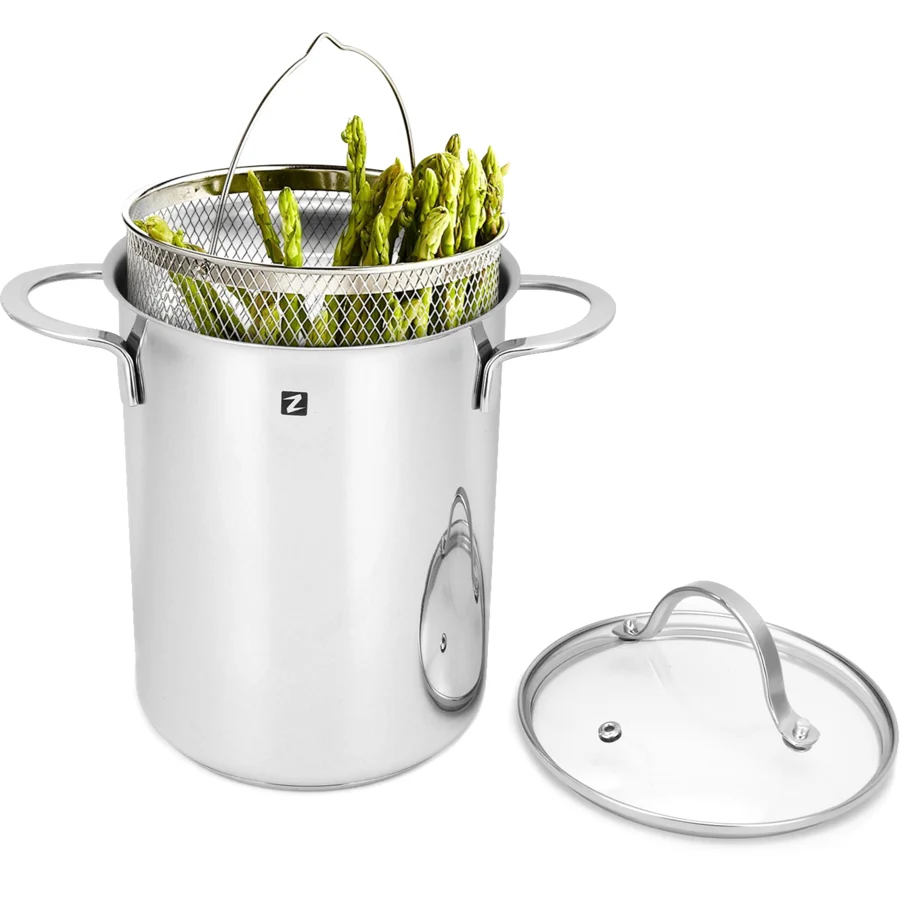 Zokura Oala pentru Sparanghel / Paste Z1053 Inox 4.2L Diametru 16CM Argintiu