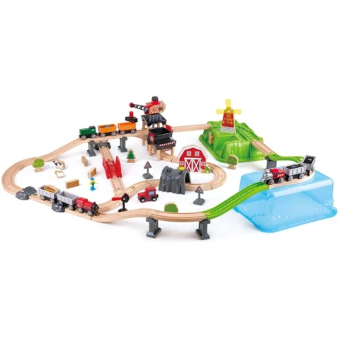 HAPE Jucarie din Lemn Trenul rural 41 piese HAPE Jucarie din Lemn Trenul rural 41 piese