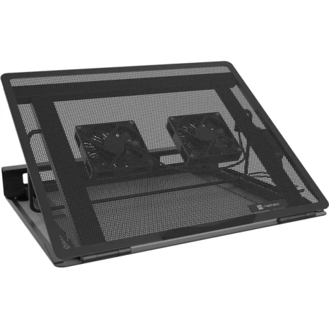 Natec Stand Cooler pentru Laptop TERN 2 PLUS Maxim 17.3Inch Inaltime Reglabila 2 Ventilatoare 80MM Negru
