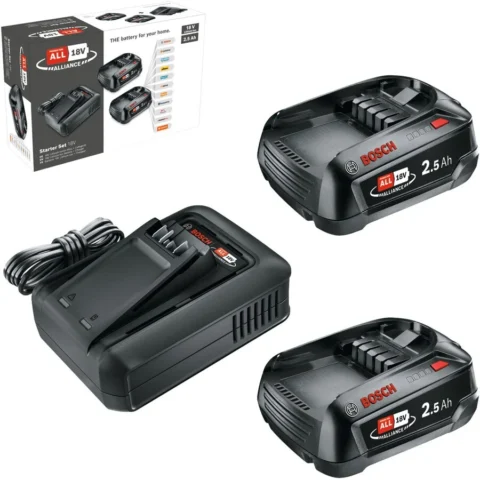 Bosch Powertools Bosch DIY & Garden Cordless Starter Set 18V 2x 2.5Ah + Quick Charger AL 18V-44 black, 2x Li-ion battery 2.5Ah, POWER FOR ALL ALLIANCE