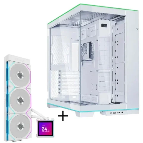 Lian Li Carcasa O11 Dynamic EVO RGB Bundle + HydroShift II LCD-S 360TL AiO Alb
