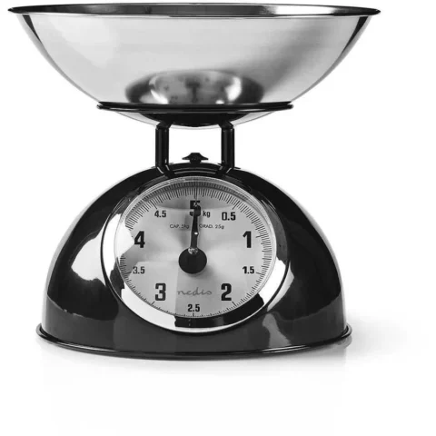 Nedis Cantar analogic de bucatarie KASC110BK Retro 5kg Negru