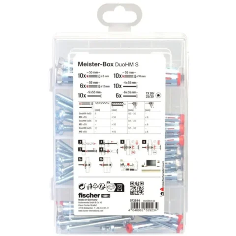 Fischer Meister-Box DuoHM cavity dowel + panhead screw TX (52 pieces)