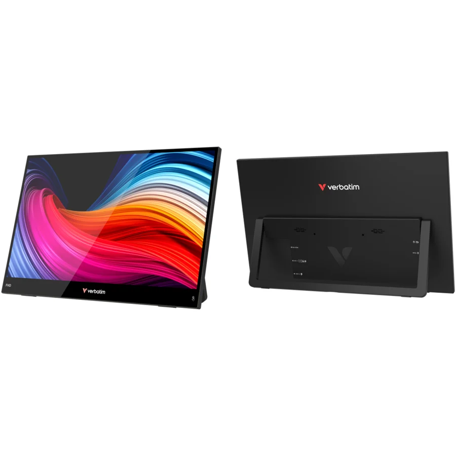 Verbatim Monitor Portabil Touchscreen 32400 Seria Light IPS 14Inch FHD 1920×1080 USB-C mini HDMI Negru