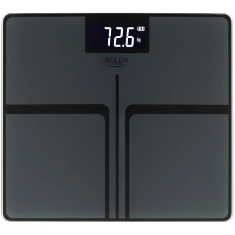 Adler Cantar Corporal AD 8194 Stripes Display LCD Maxim 180KG Incarcare USB-C Gri/Negru