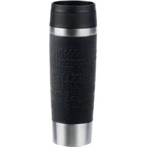 Emsa TRAVEL MUG Classic Grande thermal mug (black/stainless steel, 0.5 liters)
