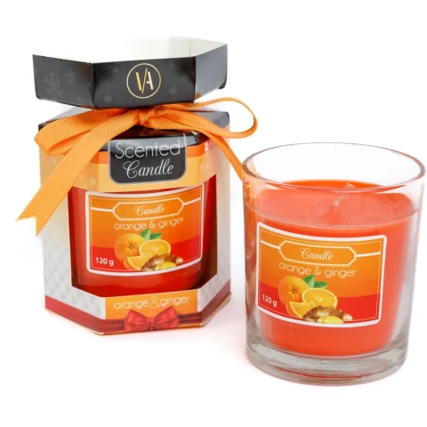 Lumanare Parfumata Aroma Portocala si Ghimbir 120g Portocaliu
