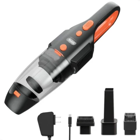 Generic Aspirator cu vacuum DW180 120W 3 capete si perii lanterna acumulator Negru