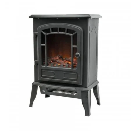 HOME Semineu electric panoramic 2000W 2 trepte de incalzire Negru