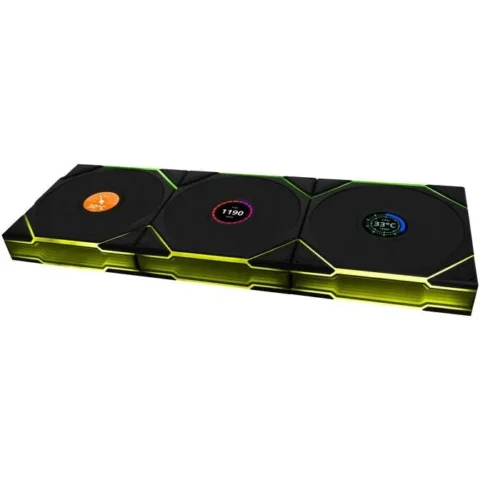 Lian Li Ventilator UNI FAN TL Wireless LCD ARGB PWM 3Pack Reverse Blade 120mm Negru