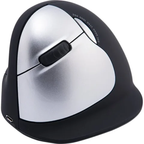 R-Go Mouse Vertical Left Handed Black Silver