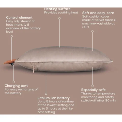 Beurer Incalzitor corporal HK 77 Heaty smokey-taupe, heating pad taupe, velvet cover
