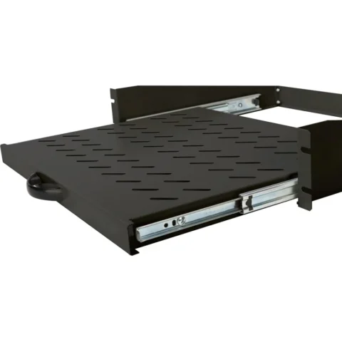 Digitus Accesoriu server pull-out shelf for permanent installation in 483 mm (19) cabinets, black, 2 height units