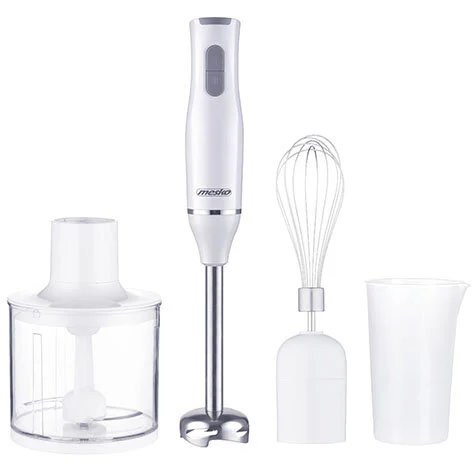 MESKO Blender de Mana MS 4629 2 Viteze Pahar 0.7L Chopper 0.5L Tel 800W Alb