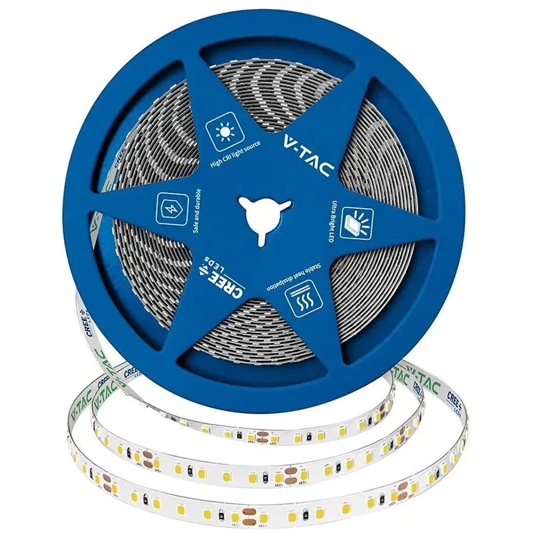 V-Tac Banda Led 8MM 10W/M 24V IP20 Rola 10M 6500K CIP CREE