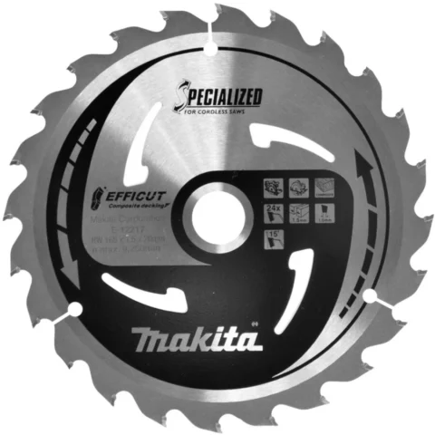 Makita circular saw blade EFFICUT E-12217, O 165mm, 24Z bore 20mm, for cordless saws