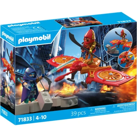 PLAYMOBIL Set de Constructie Eroi Drona contra ninja malefic 39 piese +4 ani