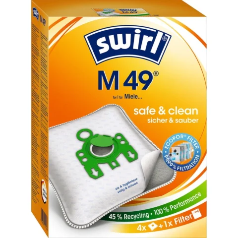 Melitta vacuum cleaner bags M 49 EcoPor (4 bags, 1 exhaust filter)